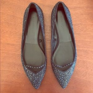 Zara Shiny Pointed Ballerina Brillo Punta